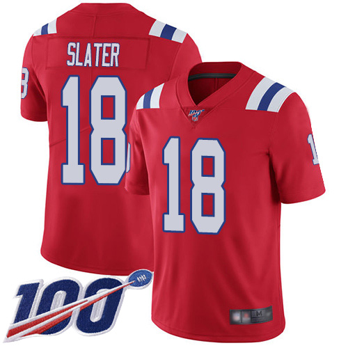 New England Patriots Football #18 100th Season Limited Red Men Matthew Slater Alternate NFL Jersey->women nfl jersey->Women Jersey